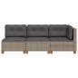 Preview: Gartensofa mit Kissen 3-Sitzer Grau Poly Rattan