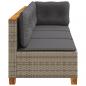 Preview: Gartensofa mit Kissen 3-Sitzer Grau Poly Rattan