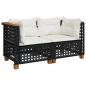 Preview: Garten-Ecksofas mit Kissen 2 Stk. Schwarz Poly Rattan