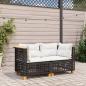 Preview: Garten-Ecksofas mit Kissen 2 Stk. Schwarz Poly Rattan