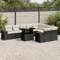 Preview: ARDEBO.de - 10-tlg. Garten-Sofagarnitur mit Kissen Schwarz Poly Rattan