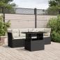 Preview: ARDEBO.de - 5-tlg. Garten-Sofagarnitur mit Kissen Schwarz Poly Rattan