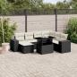 Preview: ARDEBO.de - 8-tlg. Garten-Sofagarnitur mit Kissen Schwarz Poly Rattan