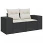 Preview: 10-tlg. Garten-Sofagarnitur mit Kissen Schwarz Poly Rattan