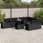 Preview: ARDEBO.de - 10-tlg. Garten-Sofagarnitur mit Kissen Schwarz Poly Rattan