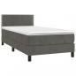 Preview: Boxspringbett mit Matratze & LED Dunkelgrau 80x200 cm Samt