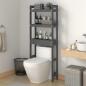 Preview: ARDEBO.de - Toilettenregal Grau 63x26x171 cm Massivholz Kiefer