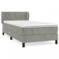 Preview: Boxspringbett mit Matratze Hellgrau 80x200 cm Samt