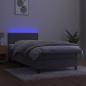 Preview: Boxspringbett mit Matratze & LED Hellgrau 80x200 cm Samt