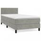 Preview: Boxspringbett mit Matratze Hellgrau 80x200 cm Samt