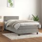 Preview: ARDEBO.de - Boxspringbett mit Matratze Hellgrau 80x200 cm Samt