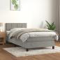 Preview: ARDEBO.de - Boxspringbett mit Matratze Hellgrau 80x200 cm Samt