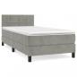 Preview: Boxspringbett mit Matratze Hellgrau 80x200 cm Samt