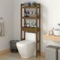 Preview: ARDEBO.de - Toilettenregal Honigbraun 63x26x171 cm Massivholz Kiefer