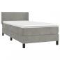 Preview: Boxspringbett mit Matratze Hellgrau 80x200 cm Samt