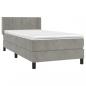 Preview: Boxspringbett mit Matratze Hellgrau 80x200 cm Samt