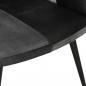 Preview: Sessel mit Hocker Schwarz Echtleder und Canvas