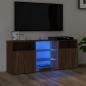 Preview: ARDEBO.de - TV-Schrank mit LED-Leuchten Braun Eichen-Optik 120x30x50 cm