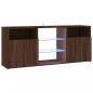 Preview: TV-Schrank mit LED-Leuchten Braun Eichen-Optik 120x30x50 cm