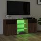 Preview: TV-Schrank mit LED-Leuchten Braun Eichen-Optik 120x30x50 cm