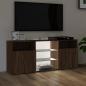 Preview: TV-Schrank mit LED-Leuchten Braun Eichen-Optik 120x30x50 cm