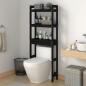 Preview: ARDEBO.de - Toilettenregal Schwarz 63x26x171 cm Massivholz Kiefer