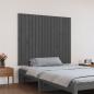 Preview: Wand-Kopfteil Grau 108x3x90 cm Massivholz Kiefer