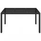 Preview: Gartentisch mit Glasplatte Schwarz 150x90x75 cm Poly Rattan