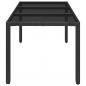 Preview: Gartentisch mit Glasplatte Schwarz 150x90x75 cm Poly Rattan