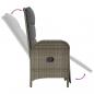 Preview: Garten-Relaxsessel mit Kissen 2 Stk. Poly Rattan Grau