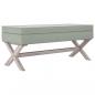 Preview: Hocker mit Stauraum Hellgrau 110x45x49 cm Samt