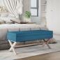 Preview: ARDEBO.de - Hocker mit Stauraum Blau 110x45x49 cm Samt