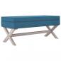 Preview: Hocker mit Stauraum Blau 110x45x49 cm Samt