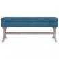 Preview: Hocker mit Stauraum Blau 110x45x49 cm Samt