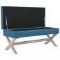 Preview: Hocker mit Stauraum Blau 110x45x49 cm Samt