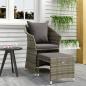 Preview: ARDEBO.de - 2-tlg. Garten-Lounge-Set mit Kissen Grau Poly Rattan