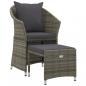 Preview: 2-tlg. Garten-Lounge-Set mit Kissen Grau Poly Rattan