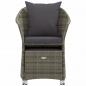 Preview: 2-tlg. Garten-Lounge-Set mit Kissen Grau Poly Rattan