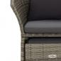 Preview: 2-tlg. Garten-Lounge-Set mit Kissen Grau Poly Rattan