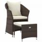 Preview: 2-tlg. Garten-Lounge-Set mit Kissen Braun Poly Rattan