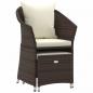 Preview: 2-tlg. Garten-Lounge-Set mit Kissen Braun Poly Rattan