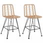 Preview: Barhocker 2 Stk. 45x56x103,5 cm PE-Rattan und Stahl