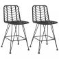 Preview: Barhocker 2 Stk. Schwarz 45x56x103,5 cm PE-Rattan und Stahl