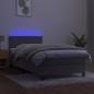 Preview: Boxspringbett mit Matratze & LED Hellgrau 90x190 cm Samt