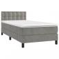 Preview: Boxspringbett mit Matratze & LED Hellgrau 90x190 cm Samt