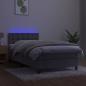 Preview: Boxspringbett mit Matratze & LED Hellgrau 90x190 cm Samt