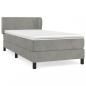 Preview: Boxspringbett mit Matratze Hellgrau 90x190 cm Samt