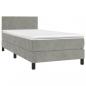 Preview: Boxspringbett mit Matratze & LED Hellgrau 90x190 cm Samt