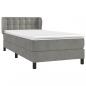 Preview: Boxspringbett mit Matratze Hellgrau 90x190 cm Samt