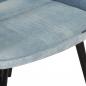 Preview: Sessel mit Hocker Blau Denim Patchwork Canvas